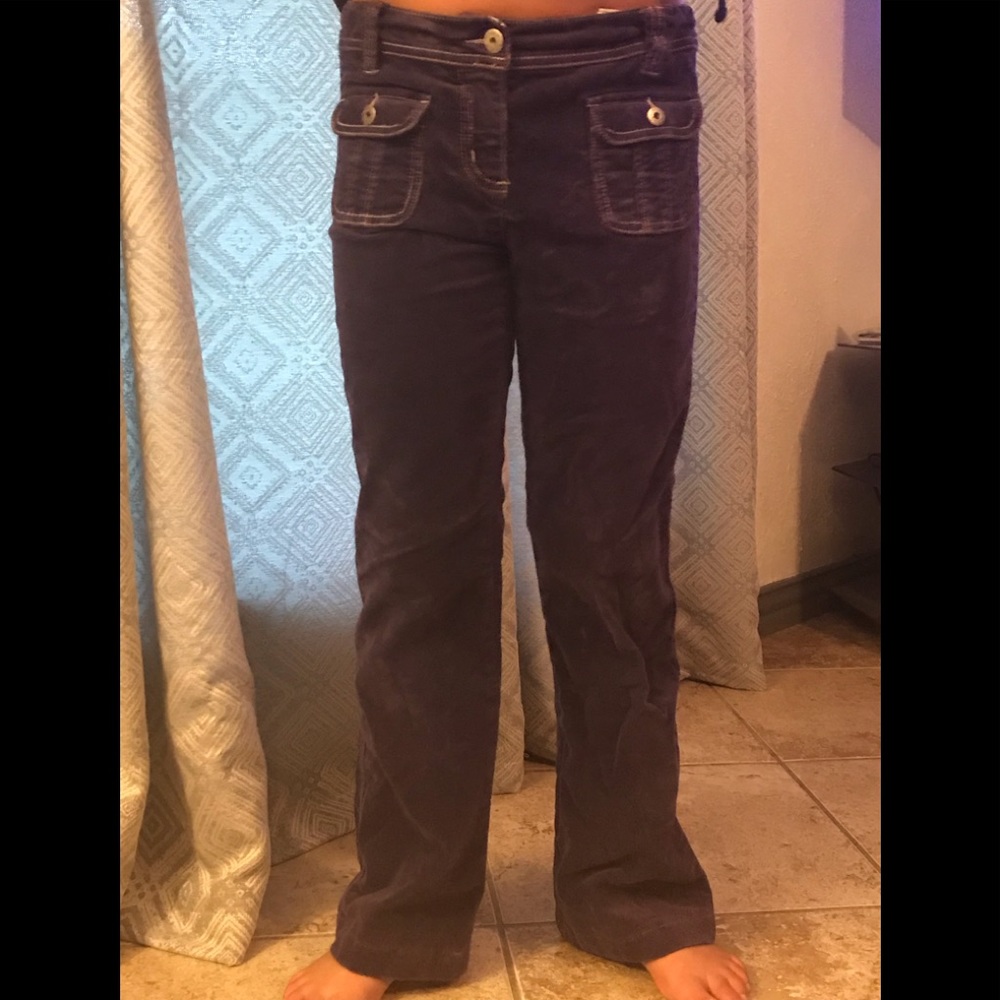 Mini Boden Purple Velvet Boot Cut Pants